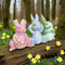 Herend The Three Wise Bunnies Fishnet Figurine