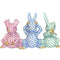 Herend The Three Wise Bunnies Fishnet Figurine