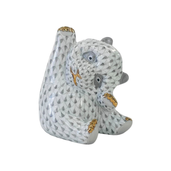 Herend Playful Panda Bear Fishnet Figurine