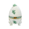Herend Apponyi Green Egg-shaped Bonbonniere with Rabbits