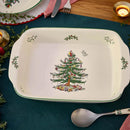 Spode Christmas Tree Rectangular Handled Dish 15 x 11ins