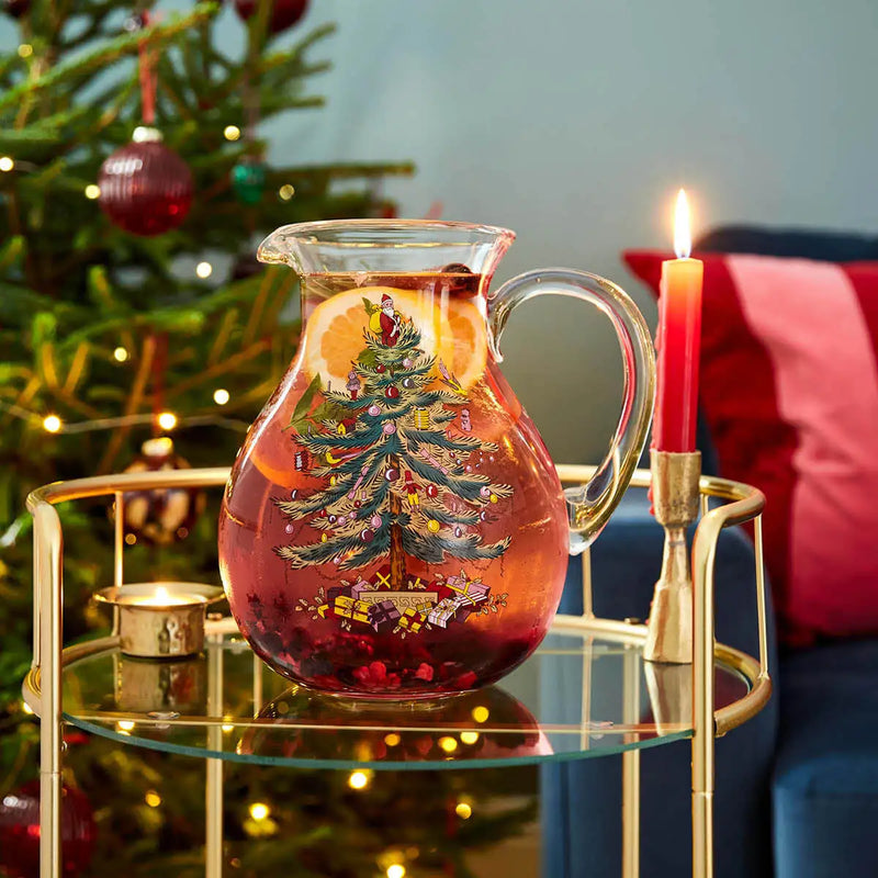 Spode Christmas Tree Glass Pitcher 6pt