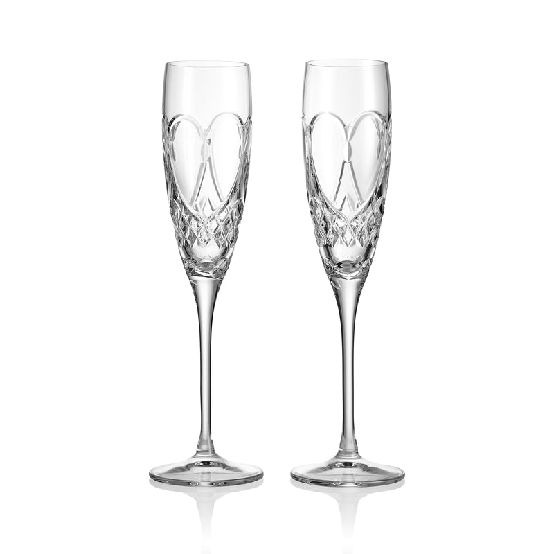 Waterford Crystal Occasions True Love Champagne Flutes Set of 2