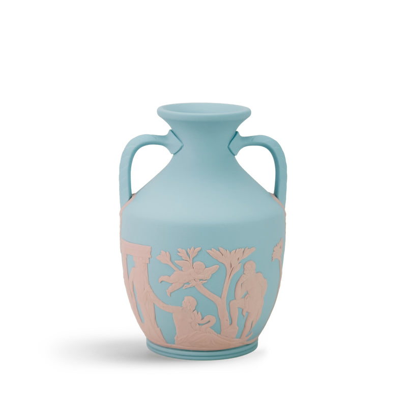 Wedgwood Iconic Portland Jasper Small Vase, Turquoise/Pink