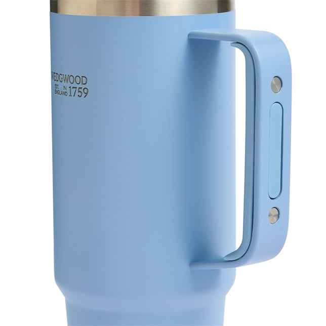 Wedgwood Classic Jasper Blue Tumbler with Straw