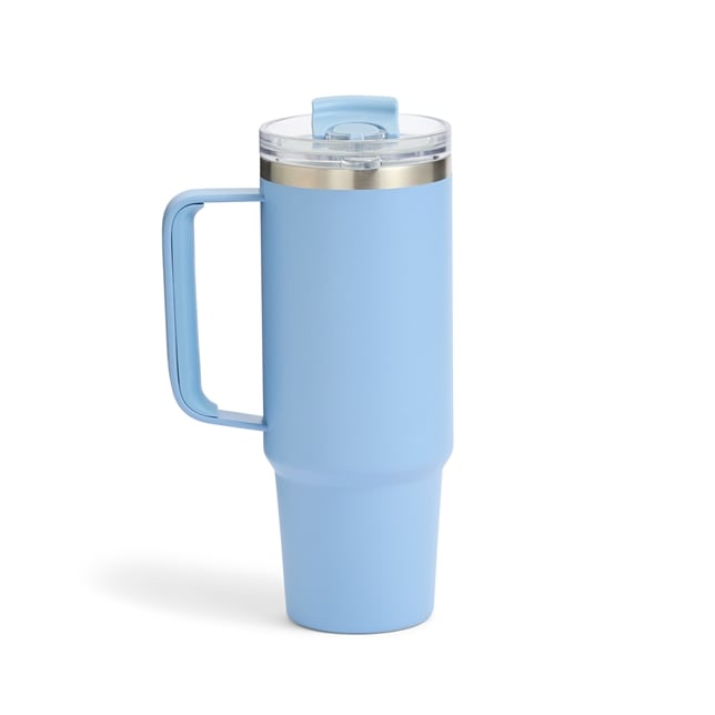 Wedgwood Classic Jasper Blue Tumbler with Straw