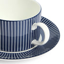 Wedgwood Gio Pinstripe Teacup & Saucer Blue