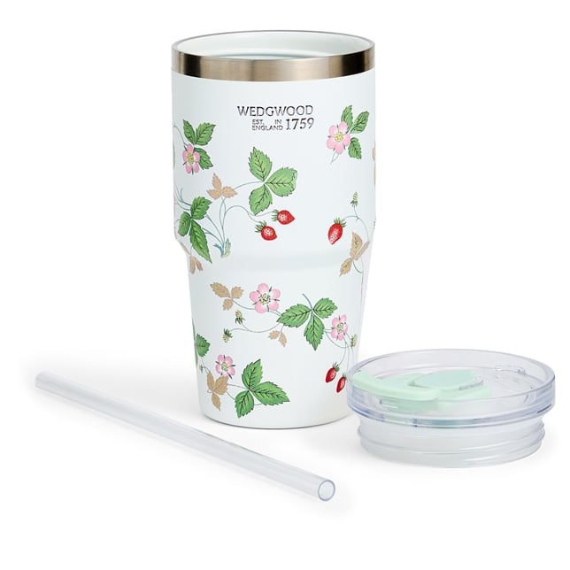 Wedgwood Wild Strawberry Tumbler with Straw