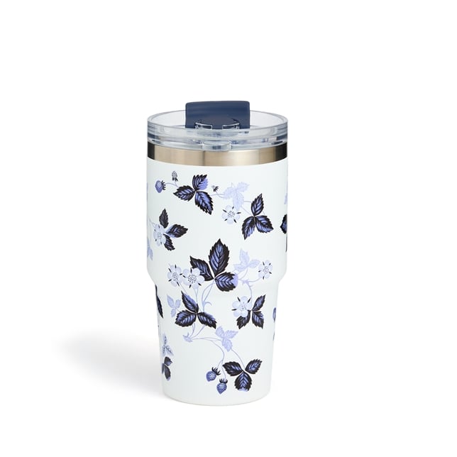 Wedgwood Wild Strawberry Inky Blue Tumbler with Straw
