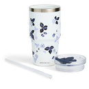 Wedgwood Wild Strawberry Inky Blue Tumbler with Straw