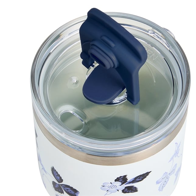 Wedgwood Wild Strawberry Inky Blue Tumbler with Straw