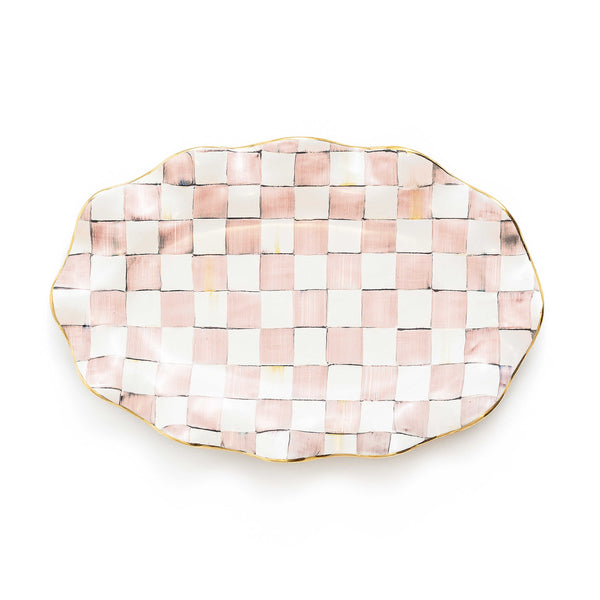 MacKenzie-Childs Rosy Check Ceramic Serving Platter