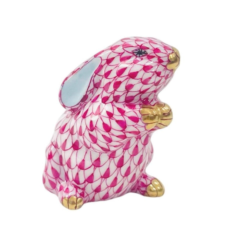 Herend Pudgy Rabbit Fishnet Figurine