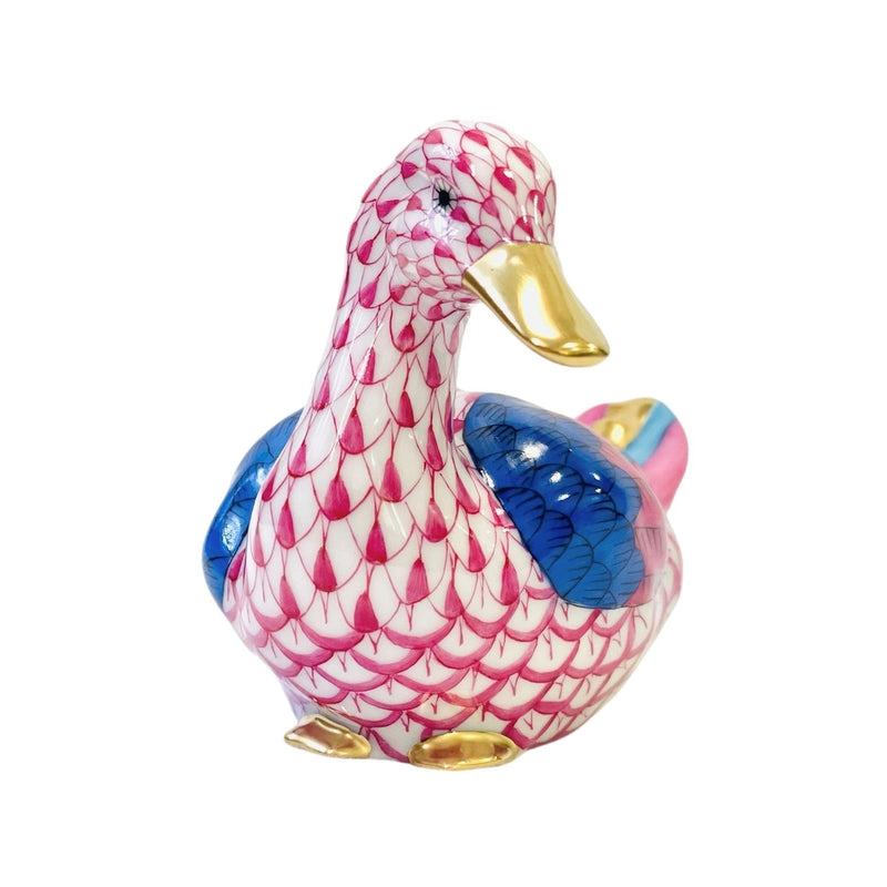 Herend Mallard Duck Fishnet Figurine