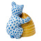 Herend Bear with Beehive Fishnet Figurine