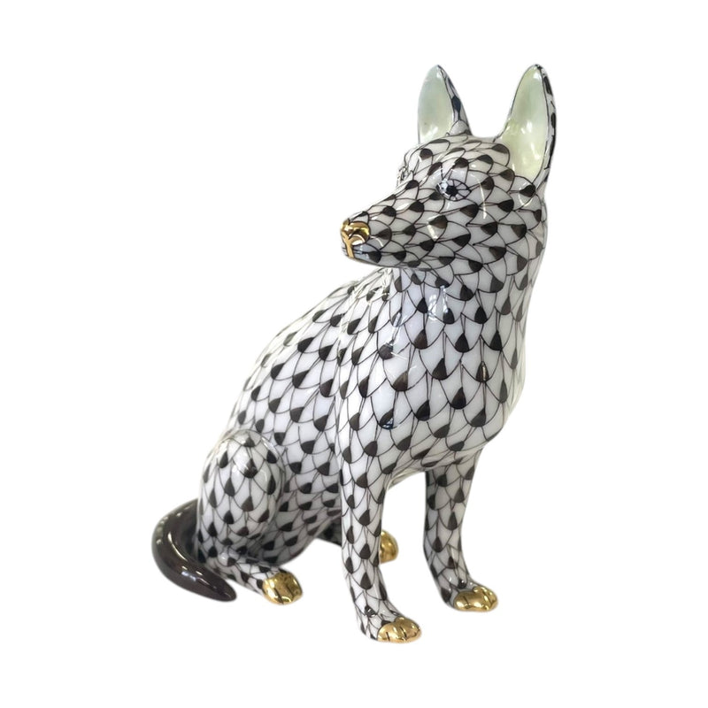Herend German Sheperd Fishnet Figurine