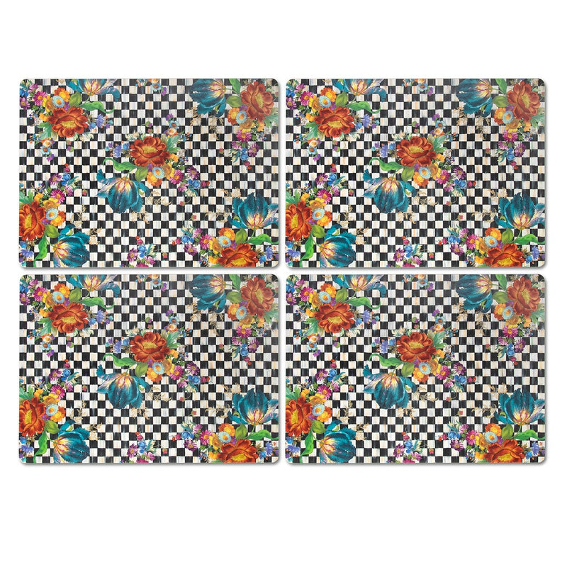MacKenzie-Childs Flower Market Cork Back Placemats, Set of 4