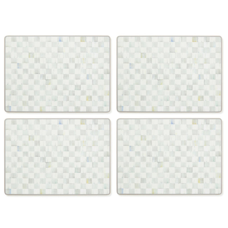 MacKenzie-Childs Sterling Check Cork Back Placemats, Set of 4