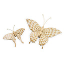 MacKenzie-Childs Mocha Check Butterfly Wall Decor Duo