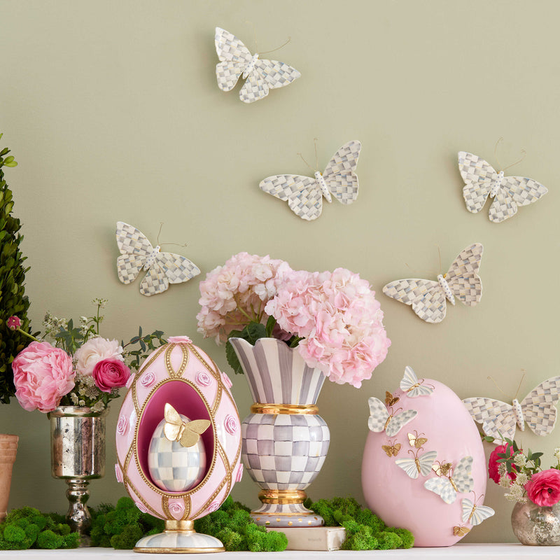 MacKenzie-Childs Sterling Check Butterfly Duo Wall Decor