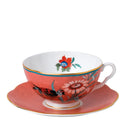 Wedgwood Paeonia Blush Teacup & Saucer Coral
