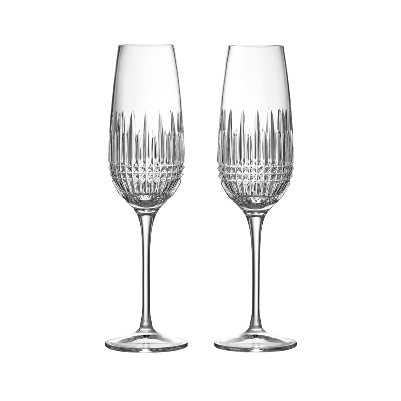 Waterford Crystal Lismore Diamond Flute, Set of 2