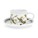 Portmeirion Botanic Garden Breakfast Cup and Saucer (Drum Shape) with New Motifs Set of 6