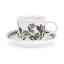 Portmeirion Botanic Garden Breakfast Cup and Saucer (Drum Shape) with New Motifs Set of 6