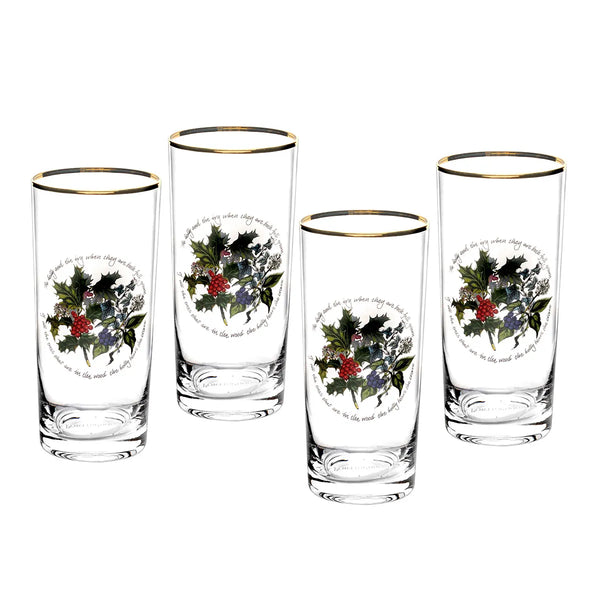 Portmeirion The Holly & The Hiball Glasses, Set of 4