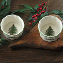 Spode Christmas Tree Round Scalloped Ramekin Set of 2