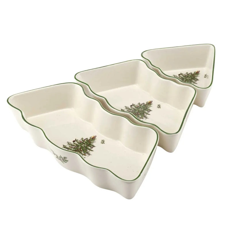Spode Christmas Tree 3 Piece Dip Bowl Set