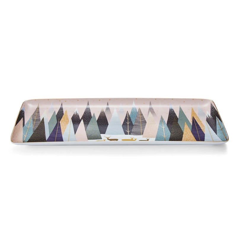 Portmeirion Sara Miller Frosted Pines Sandwich Tray - Deer