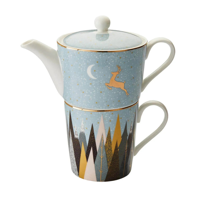 Portmeirion Sara Miller Frosted Pines Tea for One