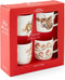 Royal Worcester Wrendale Designs Christmas Gift Set of 4 Mugs