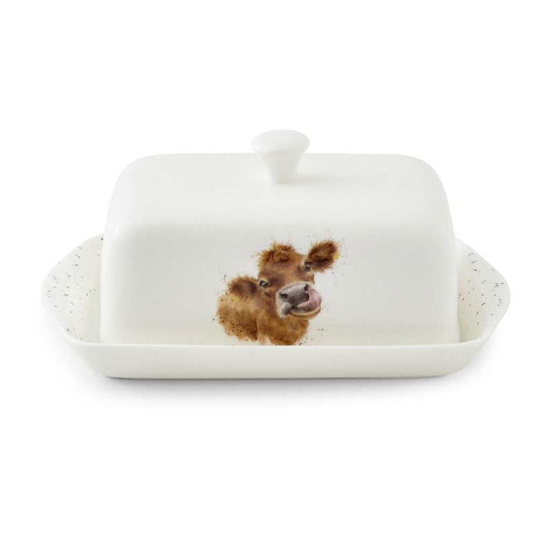Royal Worcester Wrendale Designs Covered Butter Dish (Cow)