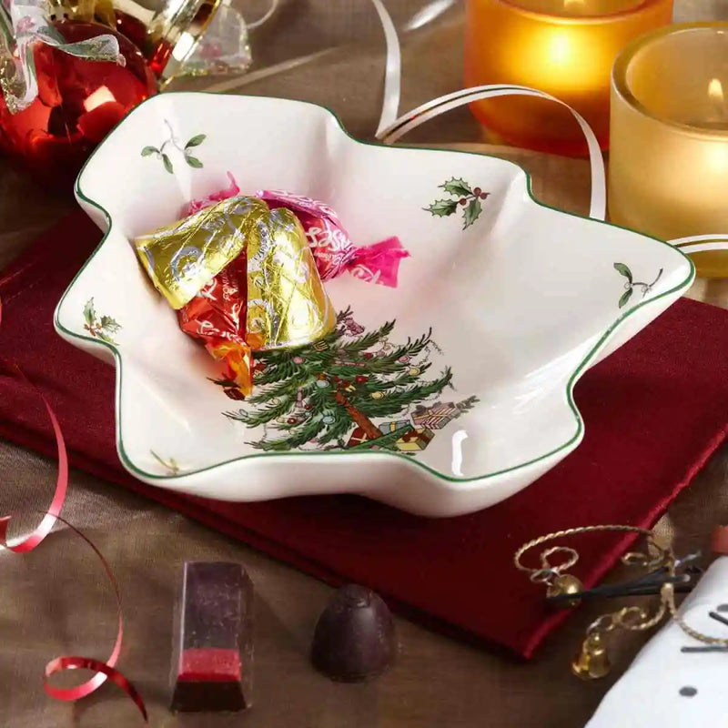 Spode Christmas Tree Tree Shaped Dish 35cm