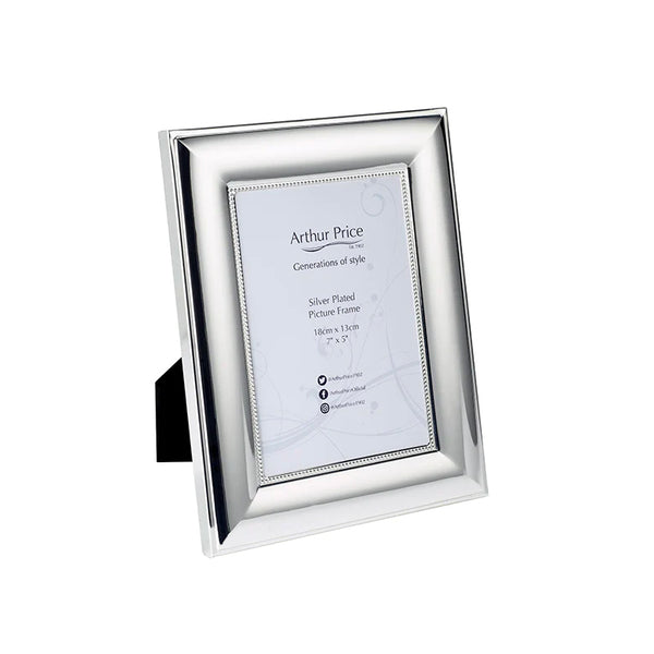 Arthur Price Silver Plated Bead Photo Frame 7 x 5 ins