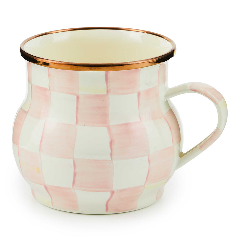 MacKenzie-Childs Rosy Check Enamel Mug