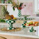 MacKenzie-Childs Emerald Check Large Compote