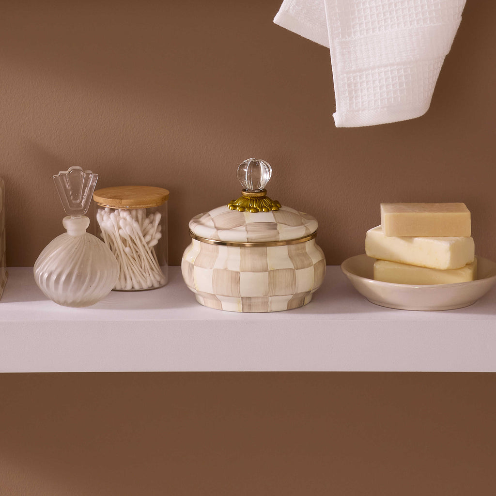 Sinclair Pot Topper MacKenzie-Childs Mocha Check Squashed Pot – SinclairsCollectables
