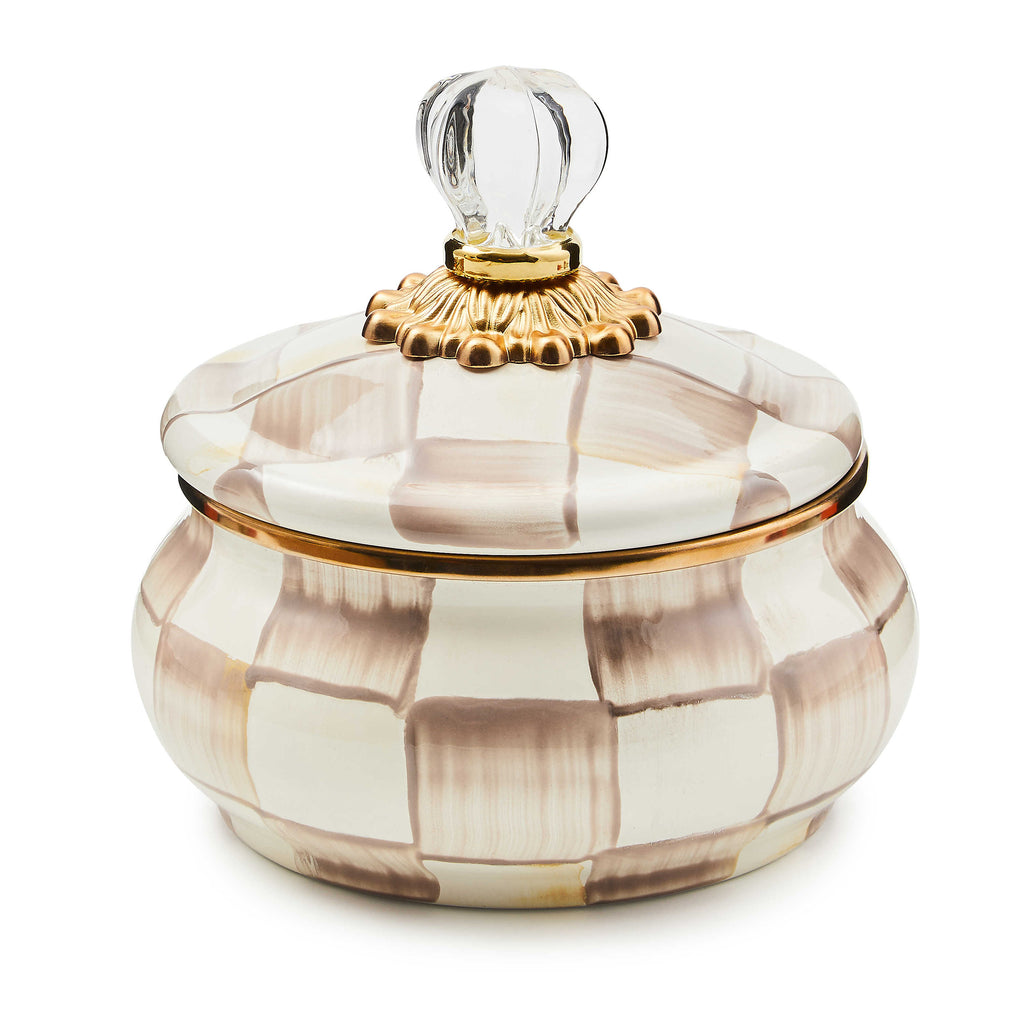 MacKenzie-Childs Mocha Check Squashed Pot – SinclairsCollectables