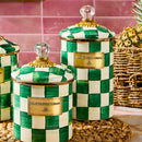 MacKenzie-Childs Emerald Check Canister - Large