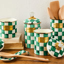 MacKenzie-Childs Emerald Check Canister - Large