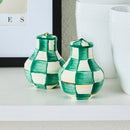 MacKenzie-Childs Emerald Check Salt & Pepper Shakers