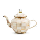 MacKenzie-Childs Mocha Check Teapot 4 Cup