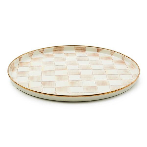 MacKenzie-Childs Mocha Check Round Tray