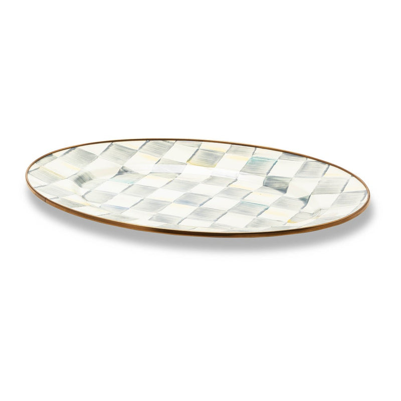 MacKenzie-Childs Sterling Check Oval Platter Small