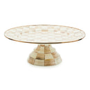 MacKenzie-Childs Mocha Check Large Pedestal Platter