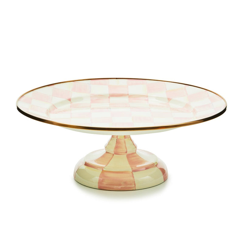 MacKenzie-Childs Rosy Check Large Pedestal Platter