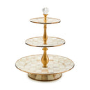 MacKenzie-Childs Mocha Check Three Tier Sweet Stand